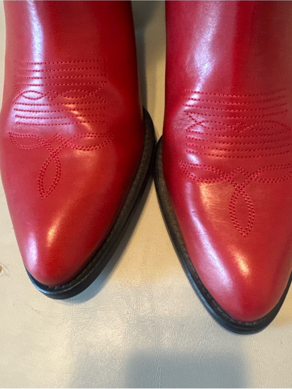 Polo by Ralph Lauren Red, White & Black Western Heeled Cowboy Boots - Picture 3 of 4